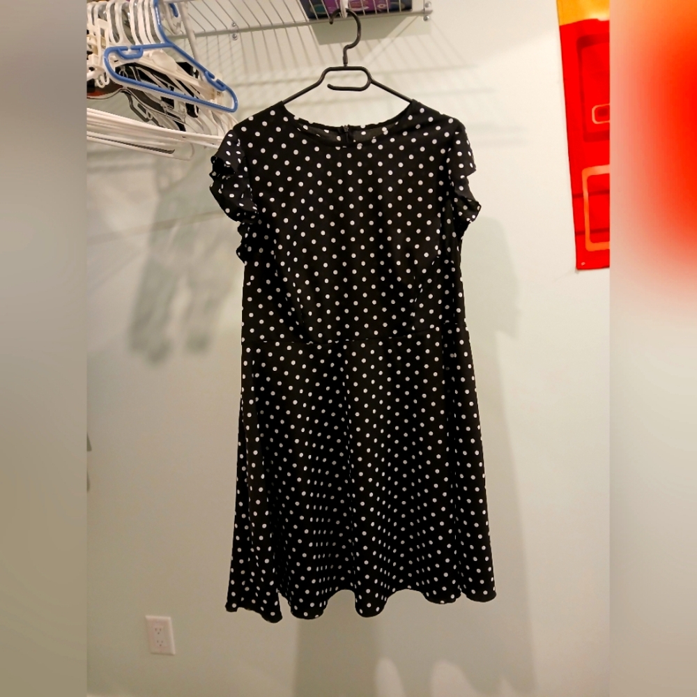 Shein Polka Dot Black Dress